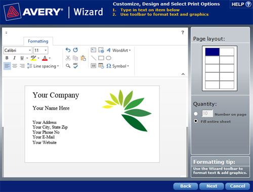 Avery Wizard 5.0 - Etiketten-Assistent für Microsoft Office Word Excel